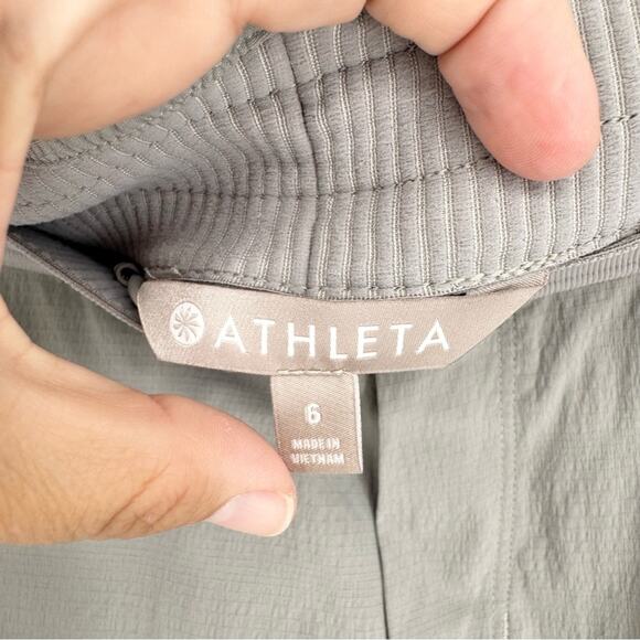 ATHLETA Womens Mod Trekkie Crop Woven Pull-On Zip Ankle Pants Grey Size 6 Active - Picture 5 of 9